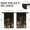 thumbnail image 4 of Farmhouse Kitchen Curtains 36 Inch Length Mushrooms Window Curtains Over Sink Set of 2, Berries and Botanical Short Tier Curtain for Kitchen, Black Small Kitchen Decor, 4 of 6