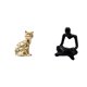thumbnail image 1 of Estatua de gato, figura decorativa, escultura animal, adorno artístico para chimenea, estatua de pensador abstracto creativo, figura, escultura, 1 of 8