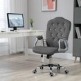 thumbnail image 4 of Vinsetto Chaise de Bureau à Domicile, Chaise d'Ordinateur en Velours, Chaise de Bureau Capitonnée avec Roues Pivotantes, Hauteur Réglable, et Fonction d'Inclinaison, Gris Foncé, 4 of 4