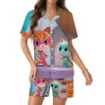 thumbnail image 2 of Super Kitties Women Pajamas Set Short Sleeve Sleepwear Button Down Nightwear Soft Pjs Set with Pockets, 2 of 8