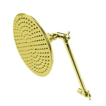 Kingston Brass CK136K2 Victorian 7-3/4-Inch Round Raindrop Brass Shower Head with 10-Inch High-Low Adjustable Shower Arm in Polished Brass