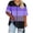 Purple, variant on Lenpel Women's Plus Size Tops Summer Casual Short Sleeve V Neck Color Block T Shirts Loose Tunic Tee Blouses