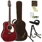Takamine John Jorgenson Signature Acoustic-Electric Guitar with Hard Case and ChromaCast Accessories