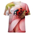 thumbnail image 5 of Ladybug Floral Print(1)-2 T Shirts Basic T-Shirt Short Sleeve Ladies Tee Shirt Summer Graphic Clothing, 5 of 6