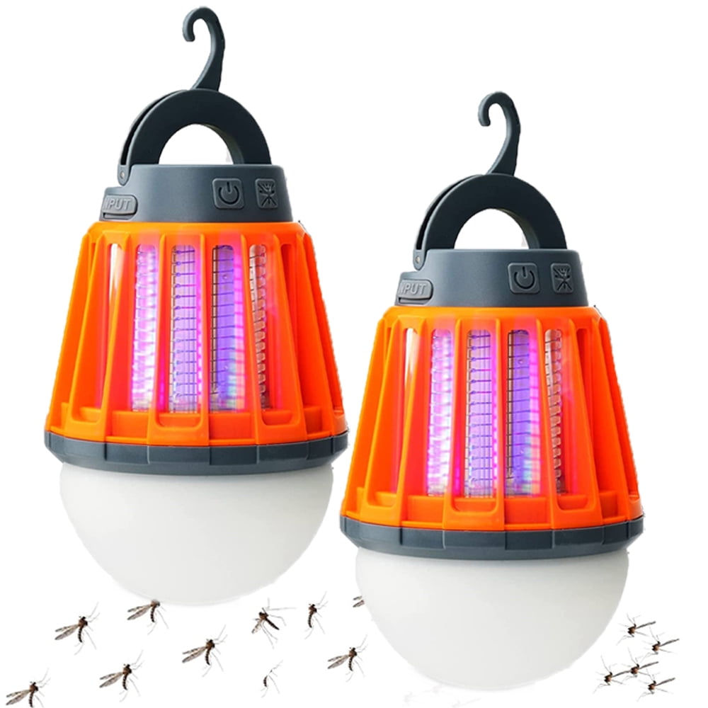 2PACK Bug Zapper Bulb 2in1 Waterproof, Rechargeable Bug Zapper