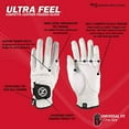 thumbnail image 3 of Zero Friction Men's Ultra Feel Cabretta Leather Golf Glove, White, Left Hand, Universal-Fit, 3 of 5