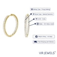 thumbnail image 4 of Vir Jewels 3 CTTW Princess Cut Diamond Inside Out Hoop Earrings 14K Yellow Gold Prong 1 Inch Female, 4 of 7