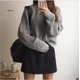 thumbnail image 5 of Suéter de punto de manga larga para mujer, moda coreana, jersey liso de cuello redondo y jersey holgado, gran oferta, 5 of 5