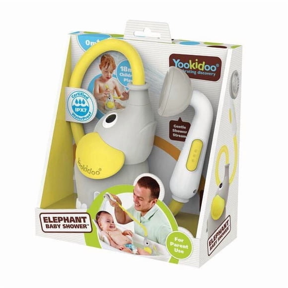 Elephant Baby Bath Toy Shower - Soothing & Gentle Stream, One-Handed Operation, Portable with Circulating Water Pump