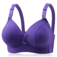 thumbnail image 2 of Gyexs Women Casual Striped Bralette Comfortable Breathable Non Padded Wireless Adjustable Everyday Bra, Purple, Size 40, 2 of 8