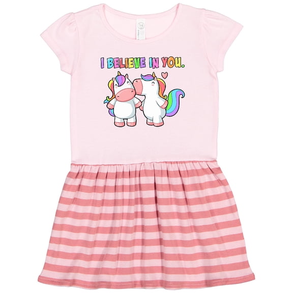 Inktastic I Believe in You Cute Rainbow Unicorns Gift Toddler Girl Dress