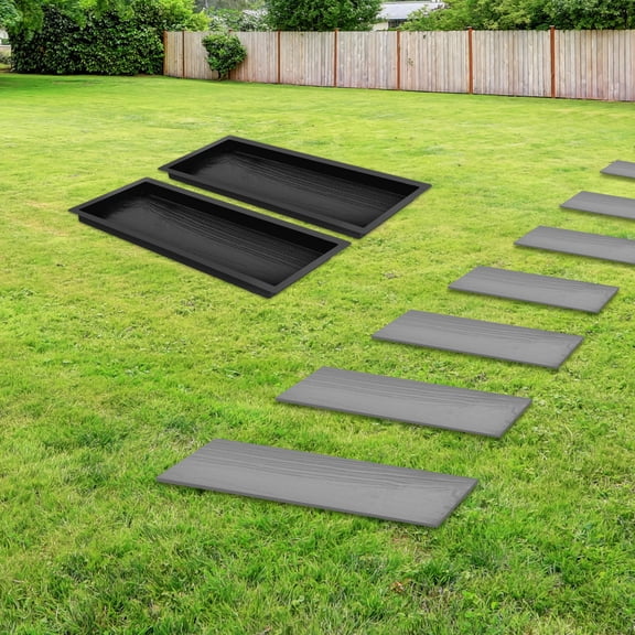 Reusable Wood-Like ABS Concrete Paving Molds for Garden Pathways, Patios, Walkways – 2pcs Durable DIY Stepping Stone Molds