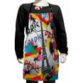 thumbnail image 1 of Paris Kids Apron, Contemporary Design Outline Eiffel Tower Swirling Lines Art Paint Strokes Print, Boys Girls Apron Bib with Adjustable Ties for Cooking Baking Painting, Black and Red, by Ambesonne, 1 of 2