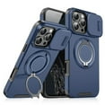 thumbnail image 4 of For Apple iPhone 16e /iPhone SE4 Hybrid Case with 360° Magnetic Ring Stand, Camera Slide Protector & Compatible with MagSafe Phone Case Cover by Xpression, Blue, 4 of 7