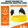 thumbnail image 2 of BALoFI Cable Adaptador para Soldador de 6.6 Pies y 30 Amperios - NEMA 6-50P a L14-30R, Soldadura de 3 Pines 50A a Enchufe de Generador de 4 Pines 30A, STW 10 AWG Adaptador Power de Alta Resistencia, 2 of 6