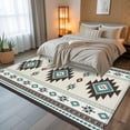 thumbnail image 5 of 5x8 Area Rugs, Southwest Ethnic Non-Skid Rubber Backing Large Rectangle Rugs - Living Room Bedroom Home Office, Boho Aztec Tribal Abstract Aesthetic Indoor Floor Mat Carpets Washable Rug, 5 of 9