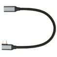 thumbnail image 1 of Cable de extensión USB 3.1 tipo C macho a hembra, 4K, 100 W, PD, 5 A, ángulo recto, 90 grados, Gen 2, 25 cm, 1 of 12