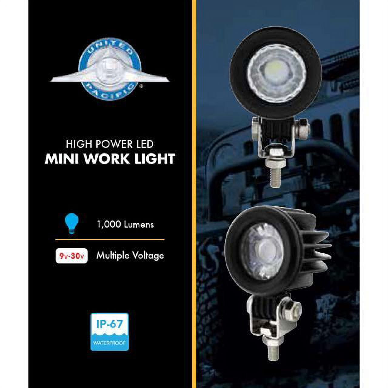 High Power LED Mini Work Light 9V-30V 1000 Lumens