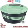 thumbnail image 3 of Pinnacle Thermoware 3-Pc 1qt, 2qts, and 2.6qts Insulated Bowl with Lid Casserole Dish Set, Green, 3 of 7