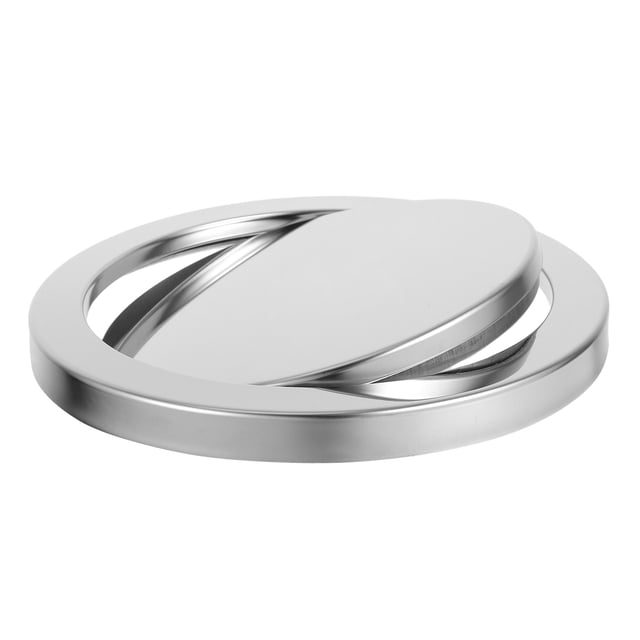 Tapa de repuesto para bote de basura de acero inoxidable, redonda, con tapa abatible integrada, para baño, oficina, cocina, triturador de basura