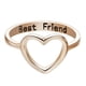 thumbnail image 1 of S925 Anillo de plata esterlina, oro de 18 quilates Best Friends, simple y hueco en forma de corazón, 1 of 4