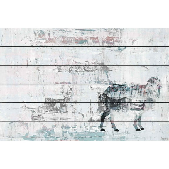 "Snow Ram" Painting Print on White Wood