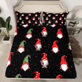 thumbnail image 2 of Homewish Gnome Santa Claus Twin Sheet Sets for Kid, Merry Christmas Flat Sheet, Black 3pcs, 2 of 7