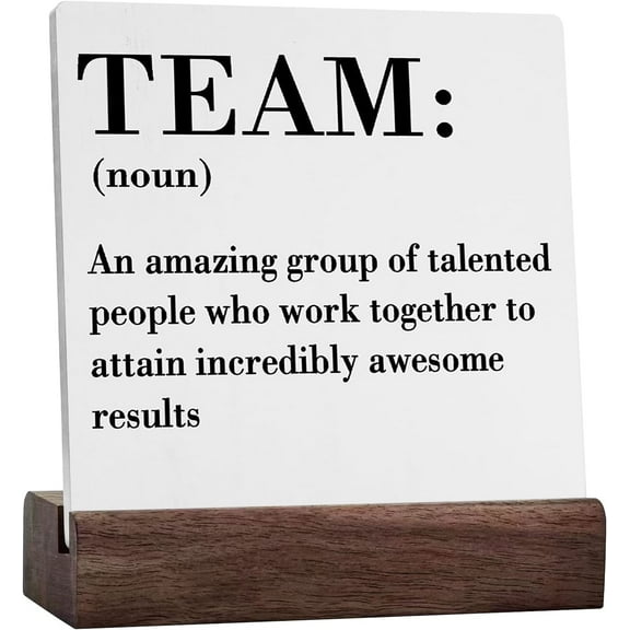 Inspirational Team Noun Office Decor Desk Decor Sign Rustic White Ceramic Desk Sign For Home Office Desk Shelf Table Decoration Coworker Gift Team Definition Teamwork Sign