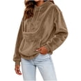 thumbnail image 5 of FRSASU Women's Cat Hoodie with Pouch Oversized Kangaroo Pocket Dog Pouch Sweatshirts Pet Carrier Animal Holder Long Sleeve Pullover Khaki, 5 of 8