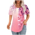 thumbnail image 1 of YUGYXL Chemises d'Été pour Femmes Manches Courtes Liquidation 125 Rose S, 1 of 6