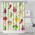 thumbnail image 2 of Spicy Red Chili Peppers Shower Curtain - Waterproof Bathroom Curtain with Cute Cartoon Print, Fade-Resistant Fabric, 12 Hooks Included, 72x84 Inch Quick Dry Machine Washable Hotel Style, 2 of 5