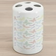 thumbnail image 1 of Dragonfly Ceramic Toothbrush Holder, Colorful Different Sized Speckled Butterfly and Dragonfly Wings Image, Decorative Versatile Countertop for Bathroom, 4.5" X 2.7", Multicolor, by Ambesonne, 1 of 4