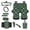 Green - Daisy Ladybug, variant on LedBack Cow Print Automotive Seat Covers Full Set of 14, Including Front and Rear Split Bench Seat Cover with Rearview Mirror Cover Center Console Pad Universal Fit Most Vehicle