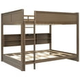 thumbnail image 6 of Euroco Wood Queen over Queen Bunk Bed with Bookcase, Shelves and USB Charging Station, Antique Wood, 6 of 13