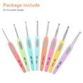 thumbnail image 3 of Crochet Hooks Kit ,8 Piece Set Extra-Long Crocheting Needles with Soft, Ergonomic Rubber Grips and 8 Hook Sizes ,Knitting & Crochet Supplies for Beginners, Comfortable/Easy to Use, 3 of 9