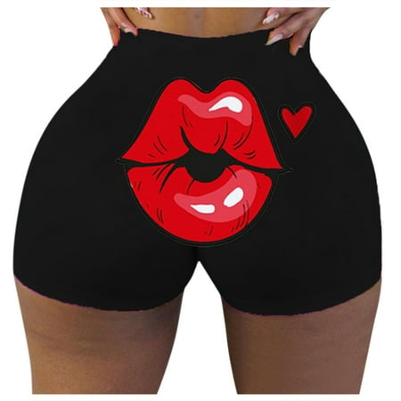 Dihao No Boundaries Womens and Women s Plus Size Shorts Clearance  Fashion Slim Hot Funny Words Print Gym Shorts Butt Lift Shorts Panties