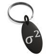 thumbnail image 1 of Stainless Steel Variance Mathematical Engraved Small Oval Charm Keychain Keyring, 1 of 1