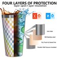 thumbnail image 3 of 16oz Tumblers Colorful Checkerboard Pattern Stainless Steel Vacuum Insulated Double Wall Travel Tumbler Cups Mug with Lid and Straw,Cleaning Brush for Coffee,Tea, 3 of 4