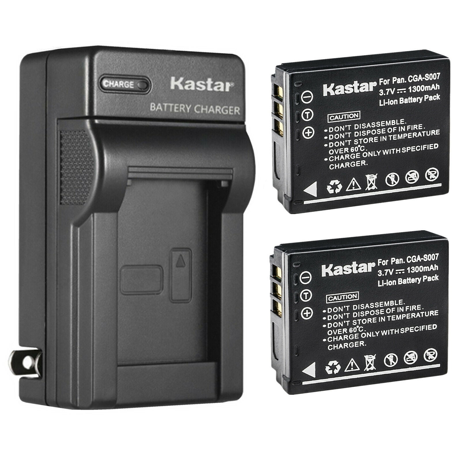 Kastar 3-Pack Battery and AC Wall Charger Replacement For