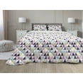 thumbnail image 1 of Geometric Comforter & Sham Bedding Set, Triangle with Grunge Effect Colorful Paint Dripping Pattern Hipster Mosaic Design, 3 pcs Duvet Set Microfiber Filling Quilt, 5 Sizes, Multicolor, by Ambesonne, 1 of 4