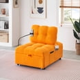thumbnail image 5 of Convertible Pull-Out Sofa Bed with Phone Holder, Single Sofa Chair with Soft Teddy Velvet Fabric – Space-Saving Design, Easy Transform into Bed for Small Spaces, Living Room, Office, 5 of 15