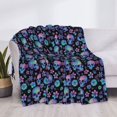 thumbnail image 3 of Yiaed Skull Flower Blue Print Blanket Throw Blanket Soft Cozy Flannel Blanket for Home Bed Sofa Couch Chair-40"x30", 3 of 6