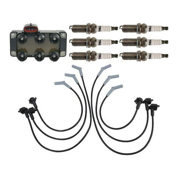 Ignition Coil Spark Plug and Wire Set 8 Piece - Compatible with 1998 - 2000 Ford Ranger 3.0L V6 1999