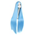 thumbnail image 2 of XmhyTop Extra Long 100CM Straight Wig, Middle Part, No Bangs Rose Netting Base, Ideal for White Parties, Anime Cosplay & Cosmetic Use(Sky Blue), 2 of 2