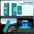thumbnail image 5 of Dteck Detachable Wallet Case for iPhone 16E 2025 with Stand, Strong Magnetic Card Holder Case Compatible with MagSafe, Shockproof PU Leather RFID Blocking Flip Credit Slots Purse Cover, Green, 5 of 8