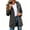 Gray, variant on Women's Mid Length Hooded Wind Trench Jacket, Dual Zip Snap Lightweight Outdoor Coat with Flap Hand Pockets for Spring Fall Hiking Travel Daily Casual Layering