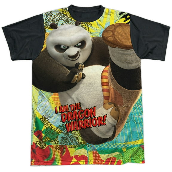 Kung Fu Panda - Dragon Warrior - Short Sleeve Black Back Shirt - Small