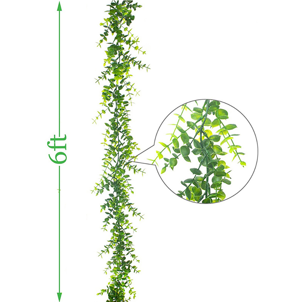 Kidlove 1.8m Artificial Vines Hanging Eucalyptus Leaves Garland Faux Plant for Wedding Backdrop