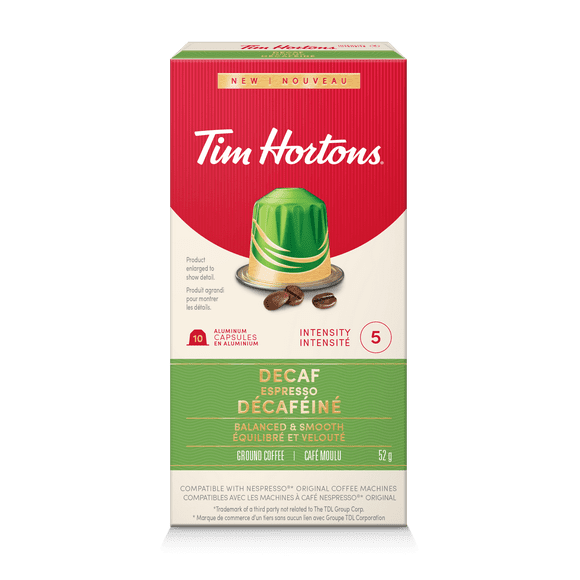 TIM HORTONS Nespresso Compatible capsules -DECAF, TIM HORTONS TH NCC DECAF