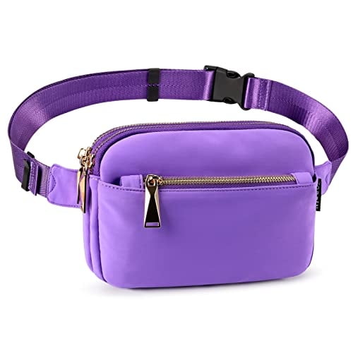 ZORFIN Fanny Packs for Women Men, Fashion Waist Pack Belt Bag with Adjustable Strap for Outdoors Workout Traveling Casual Running Hiking Cycling (Light Purple) ZORFIN ZORFIN